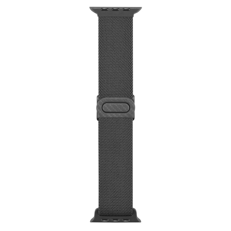 For Apple Watch Series 10 46mm Carbon Fiber Texture Snap Buckle Nylon Watch Band