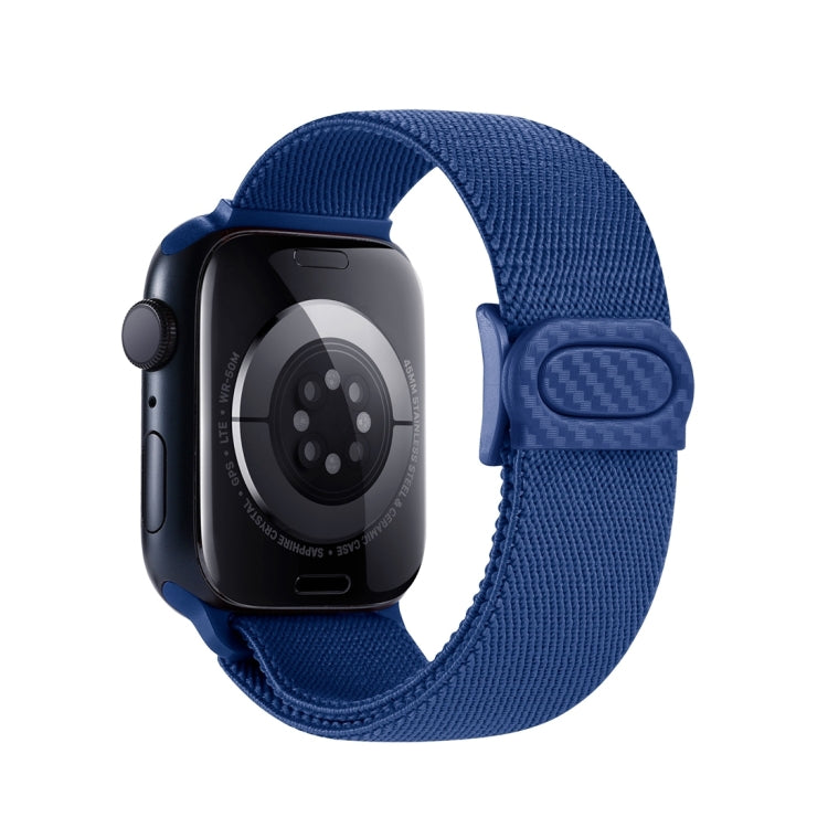 For Apple Watch Series 10 46mm Carbon Fiber Texture Snap Buckle Nylon Watch Band