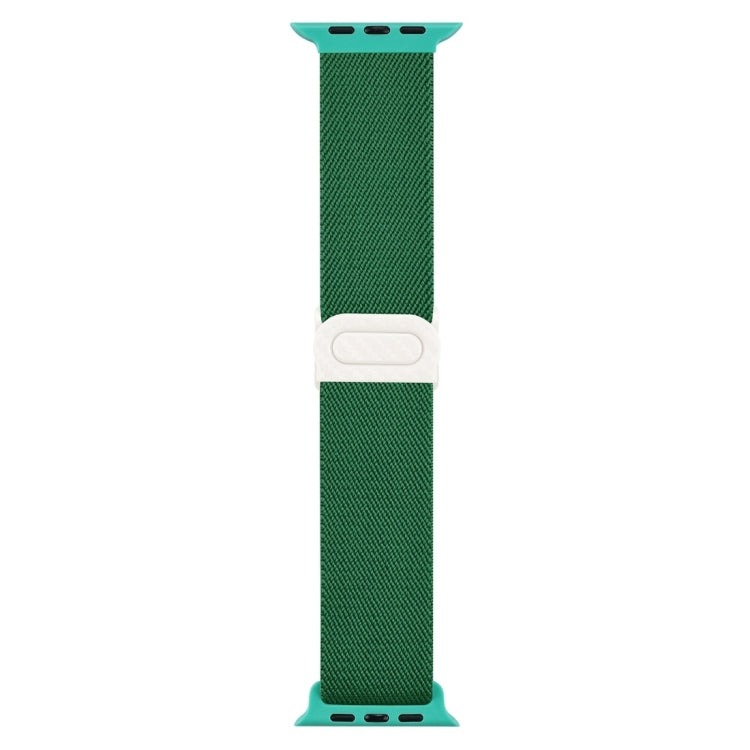 For Apple Watch Series 10 46mm Carbon Fiber Texture Snap Buckle Nylon Watch Band