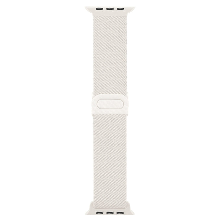 For Apple Watch Series 10 46mm Carbon Fiber Texture Snap Buckle Nylon Watch Band