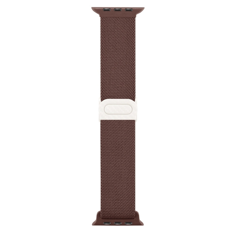 For Apple Watch Series 10 46mm Carbon Fiber Texture Snap Buckle Nylon Watch Band