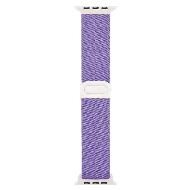 For Apple Watch Series 10 46mm Carbon Fiber Texture Snap Buckle Nylon Watch Band