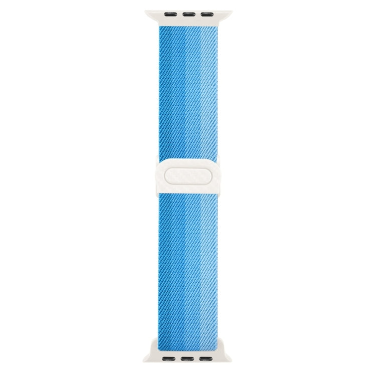 For Apple Watch Series 10 42mm Carbon Fiber Texture Snap Buckle Nylon Watch Band