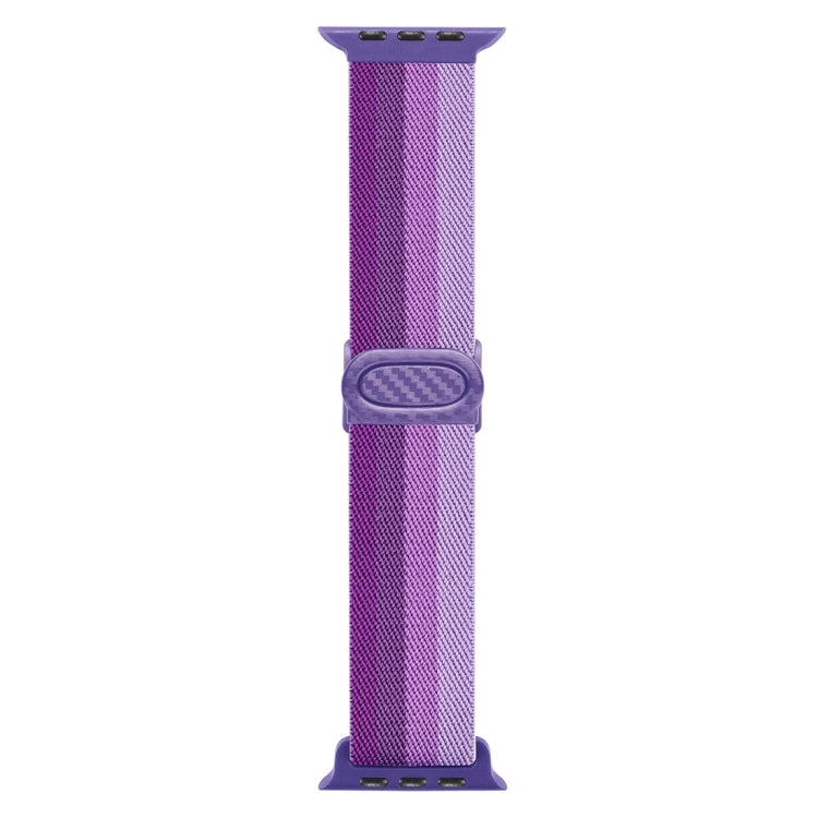 For Apple Watch Series 10 42mm Carbon Fiber Texture Snap Buckle Nylon Watch Band
