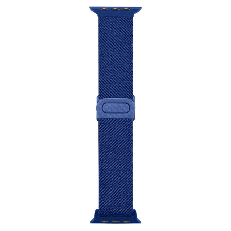 For Apple Watch Series 10 42mm Carbon Fiber Texture Snap Buckle Nylon Watch Band