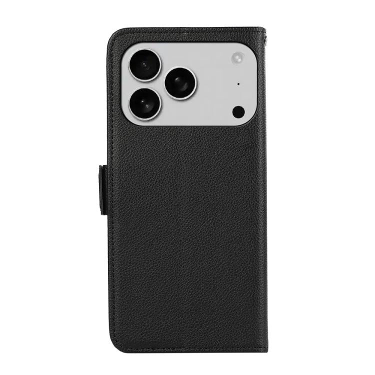 For iPhone 17 Pro ABEEL Side-Magnetic Litchi Pattern Leather RFID Phone Case