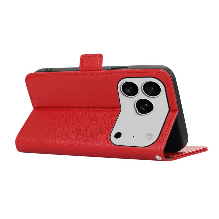 For iPhone 17 Pro ABEEL Side-Magnetic Litchi Pattern Leather RFID Phone Case