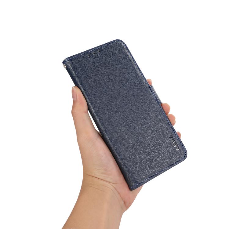 For iPhone 17 Pro ABEEL Side-Magnetic Litchi Pattern Leather RFID Phone Case
