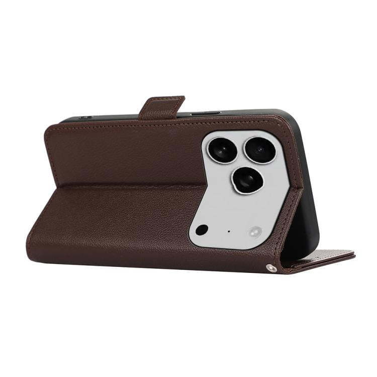 For iPhone 17 Pro Max ABEEL Side-Magnetic Litchi Pattern Leather RFID Phone Case