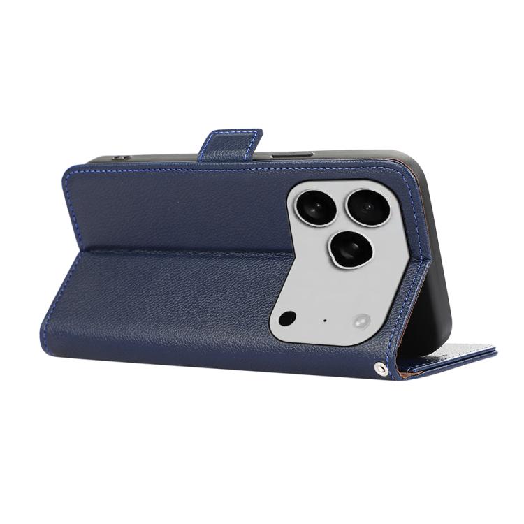 For iPhone 17 Pro Max ABEEL Side-Magnetic Litchi Pattern Leather RFID Phone Case