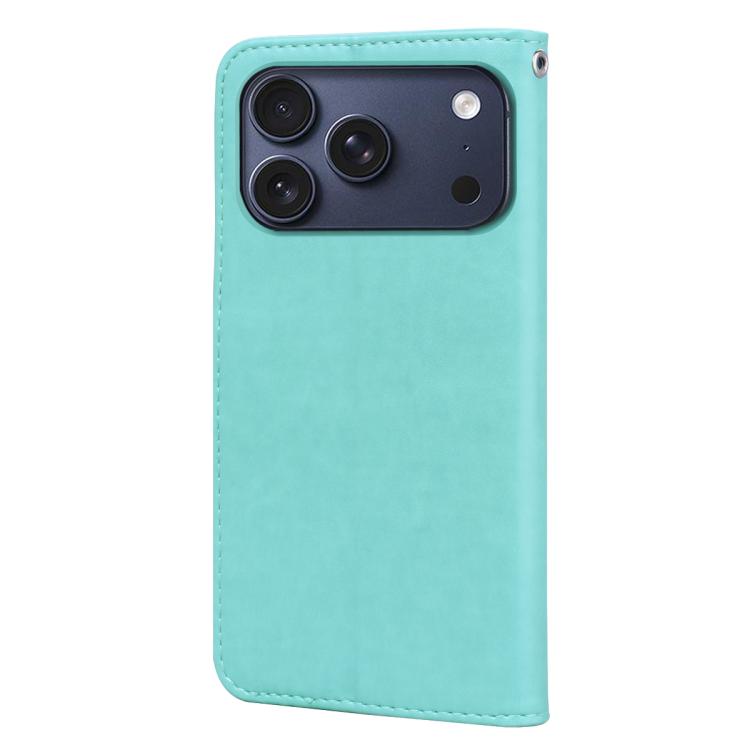 For iPhone 17 Pro Max Rose Embossed Flip PU Leather Phone Case