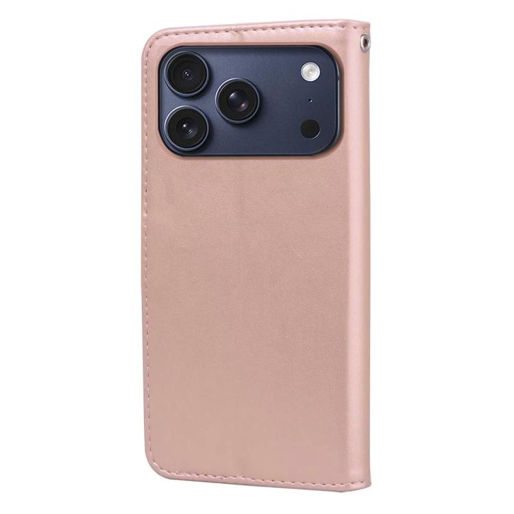 For iPhone 17 Pro Max Rose Embossed Flip PU Leather Phone Case