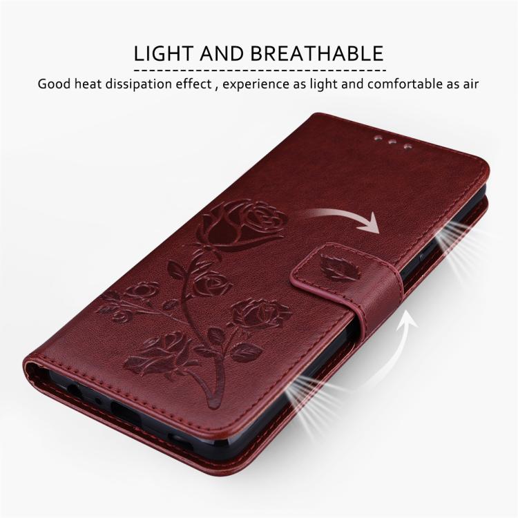 For iPhone 17 Pro Rose Embossed Flip PU Leather Phone Case
