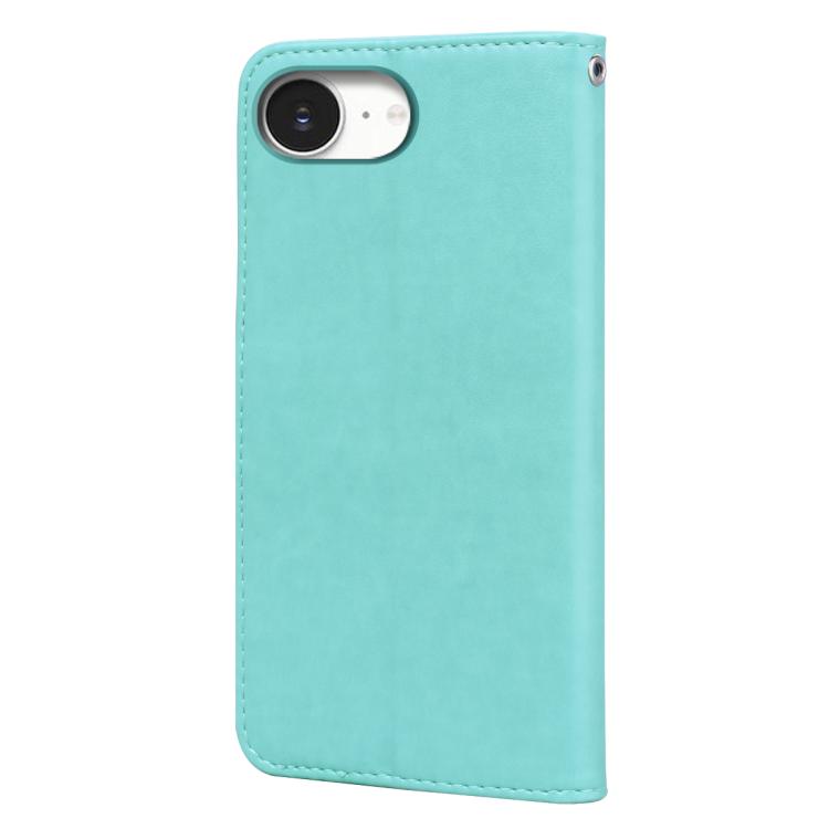 For iPhone 17e / 16e Rose Embossed Flip PU Leather Phone Case