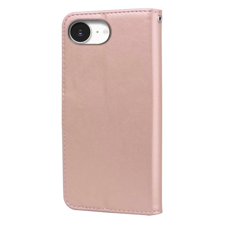 For iPhone 17e / 16e Rose Embossed Flip PU Leather Phone Case