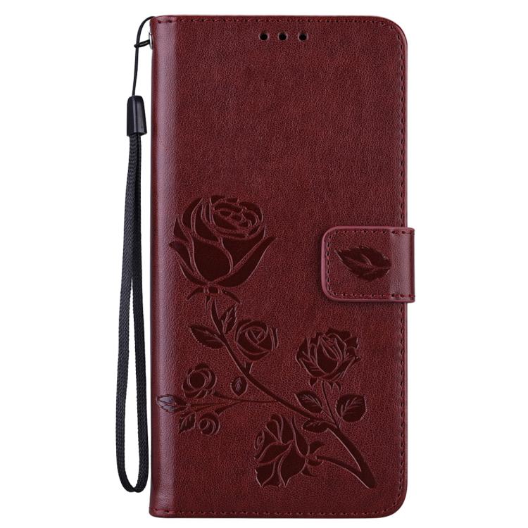 For iPhone 16 Pro Rose Embossed Flip PU Leather Phone Case