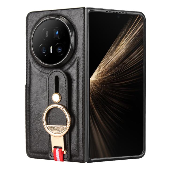 For Honor Magic V5 Wristband Leather Back Phone Case