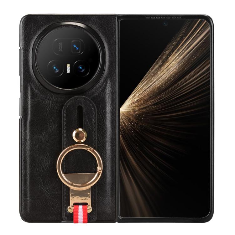 For Honor Magic V5 Wristband Leather Back Phone Case