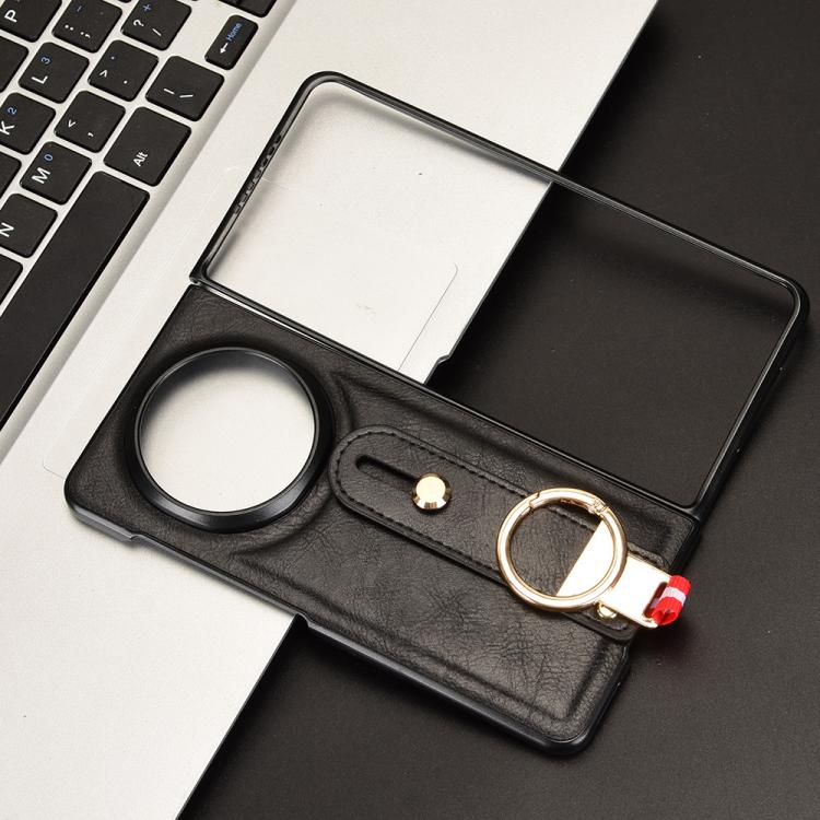 For Honor Magic V5 Wristband Leather Back Phone Case