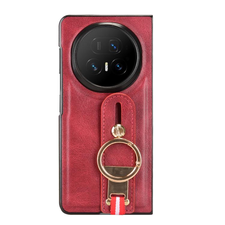 For Honor Magic V5 Wristband Leather Back Phone Case