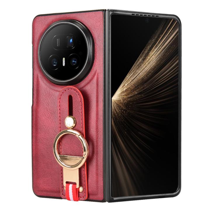 For Honor Magic V5 Wristband Leather Back Phone Case