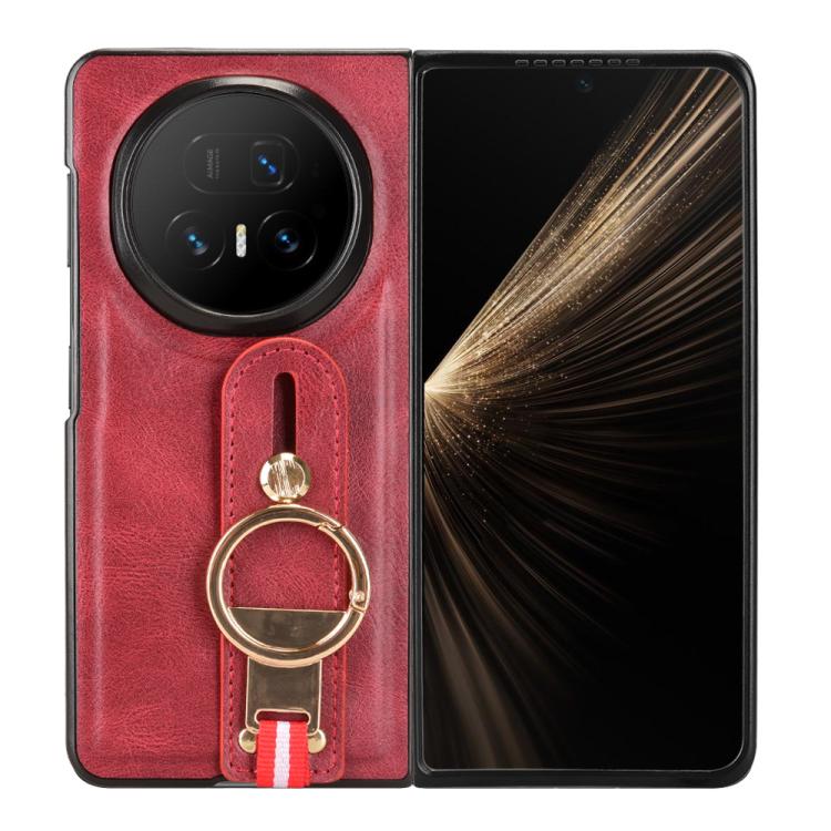 For Honor Magic V5 Wristband Leather Back Phone Case