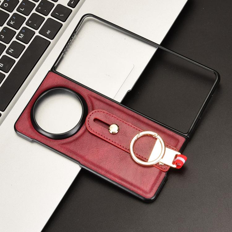 For Honor Magic V5 Wristband Leather Back Phone Case