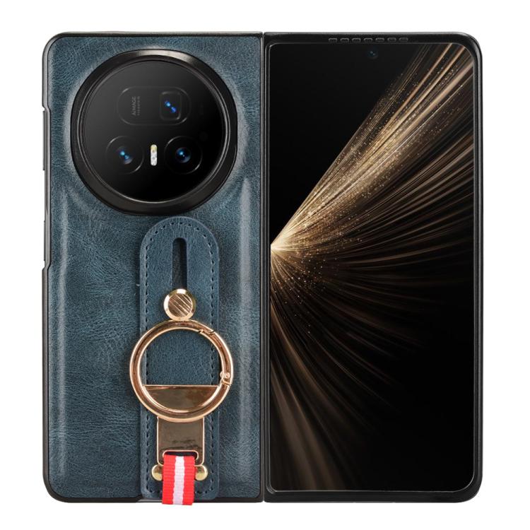 For Honor Magic V5 Wristband Leather Back Phone Case