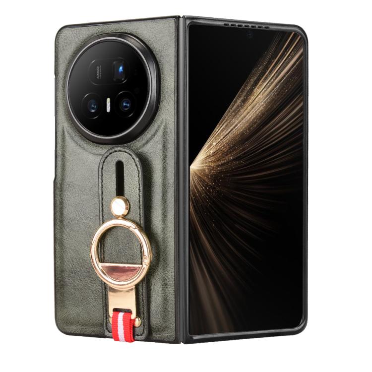 For Honor Magic V5 Wristband Leather Back Phone Case