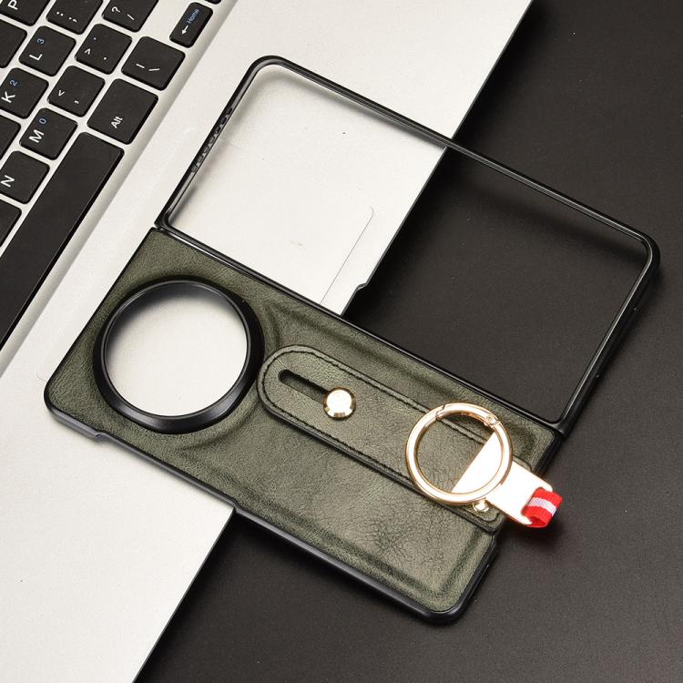 For Honor Magic V5 Wristband Leather Back Phone Case