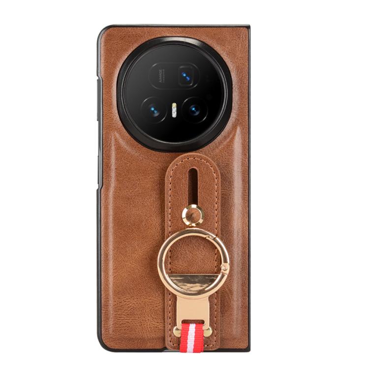For Honor Magic V5 Wristband Leather Back Phone Case