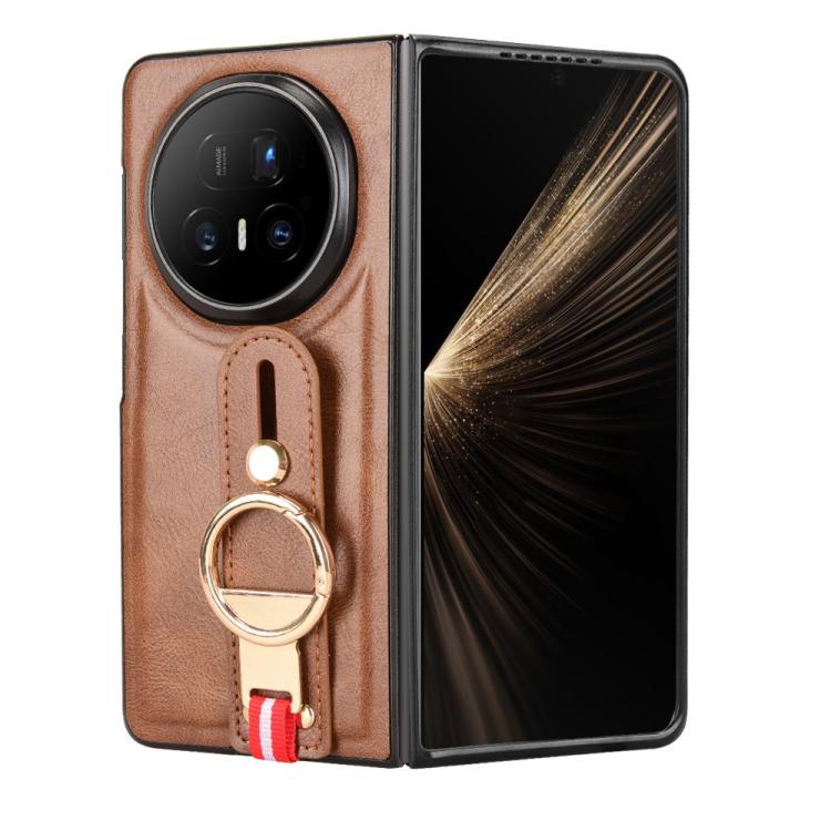 For Honor Magic V5 Wristband Leather Back Phone Case