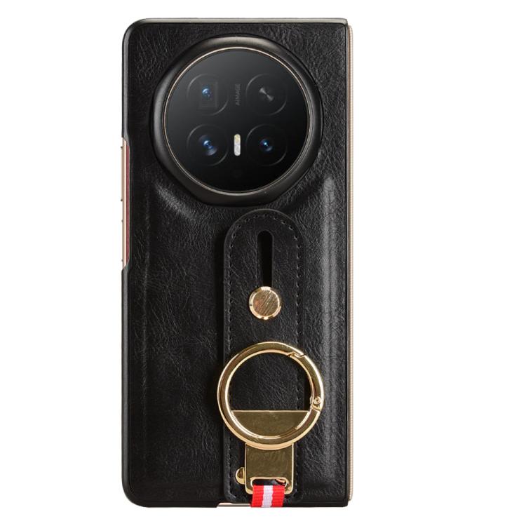 For Honor Magic V6 Wristband Leather Back Phone Case