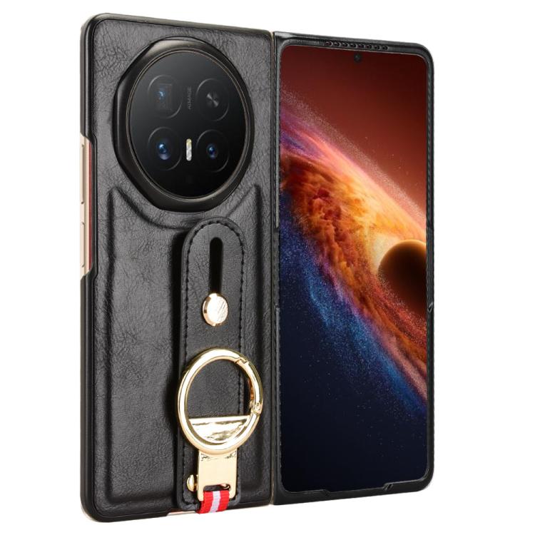 For Honor Magic V6 Wristband Leather Back Phone Case