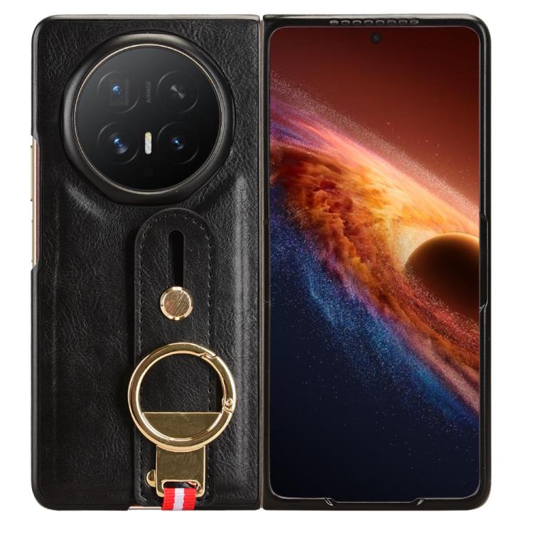 For Honor Magic V6 Wristband Leather Back Phone Case