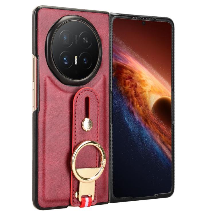For Honor Magic V6 Wristband Leather Back Phone Case