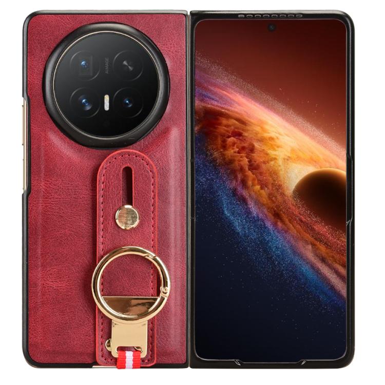 For Honor Magic V6 Wristband Leather Back Phone Case