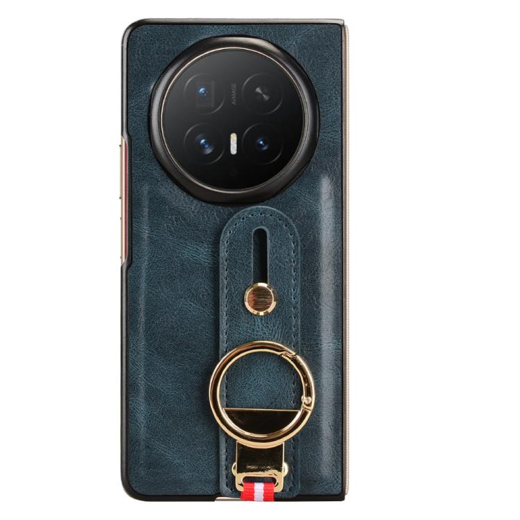 For Honor Magic V6 Wristband Leather Back Phone Case
