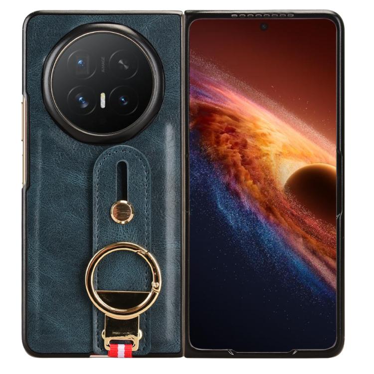 For Honor Magic V6 Wristband Leather Back Phone Case