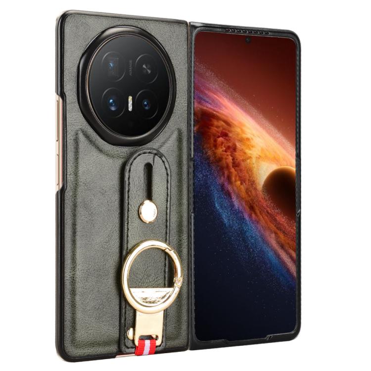 For Honor Magic V6 Wristband Leather Back Phone Case