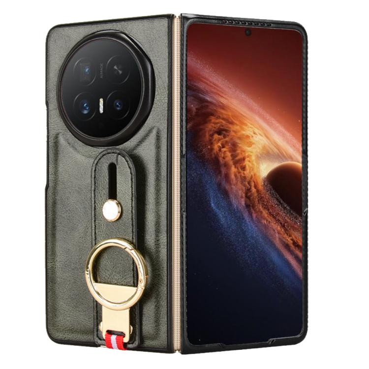 For Honor Magic V6 Wristband Leather Back Phone Case