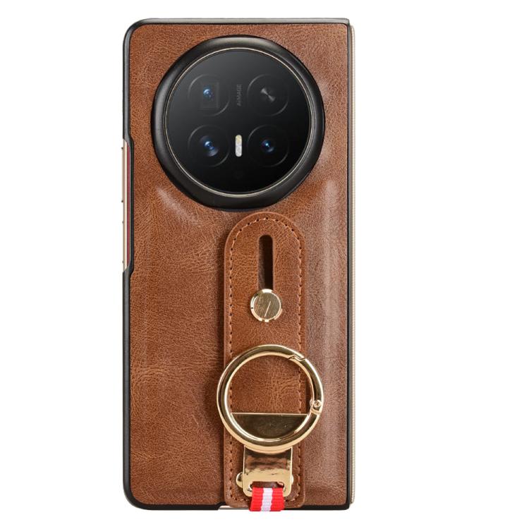 For Honor Magic V6 Wristband Leather Back Phone Case