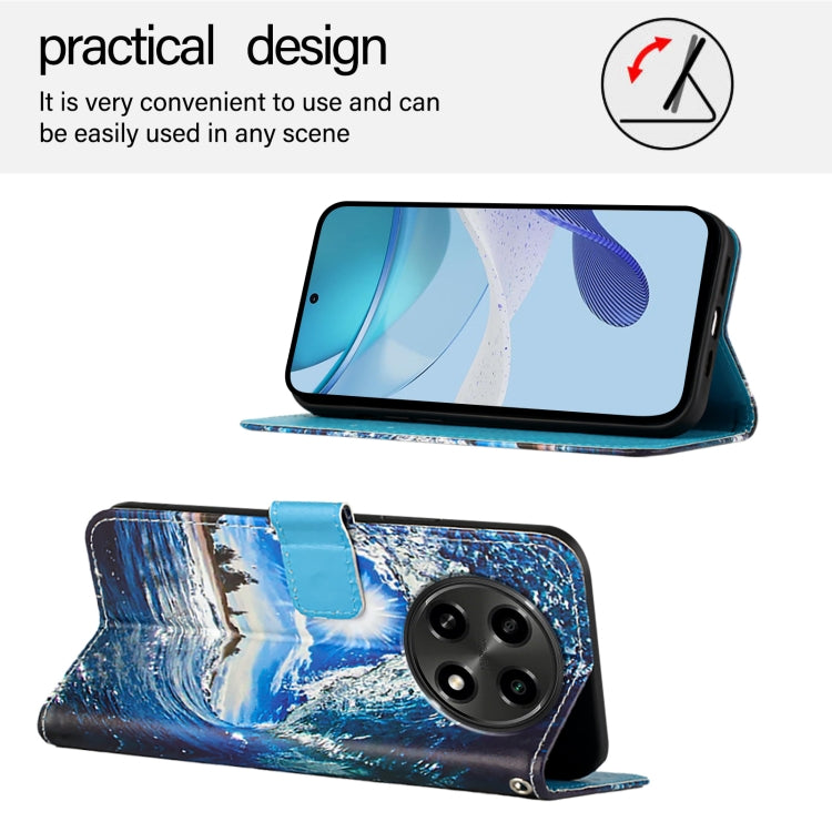 For OPPO A2 Pro 5G / A3 Pro 5G Colored Drawing Pattern Plain Weave Leather Phone Case