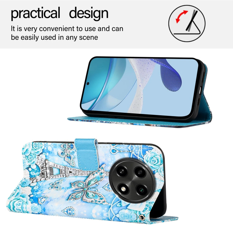For OPPO A2 Pro 5G / A3 Pro 5G Colored Drawing Pattern Plain Weave Leather Phone Case