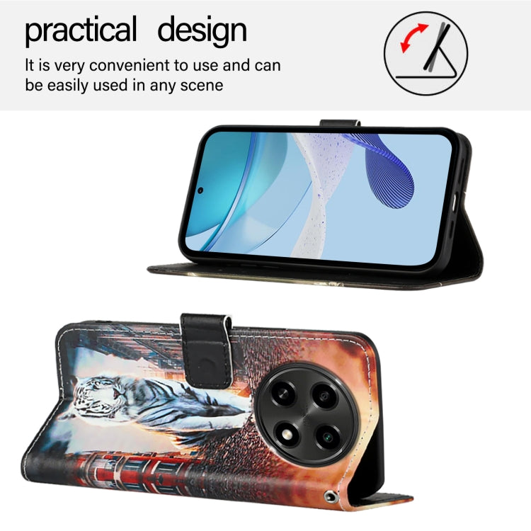 For OPPO A2 Pro 5G / A3 Pro 5G Colored Drawing Pattern Plain Weave Leather Phone Case