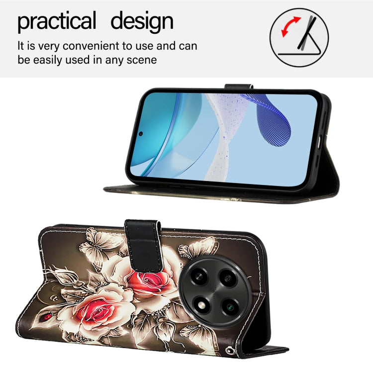 For OPPO A2 Pro 5G / A3 Pro 5G Colored Drawing Pattern Plain Weave Leather Phone Case