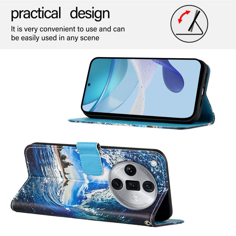 For OPPO Find X7 Ultra Colored Drawing Pattern Plain Weave Leather Phone Case