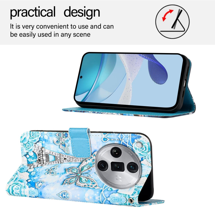 For OPPO Find X7 Ultra Colored Drawing Pattern Plain Weave Leather Phone Case