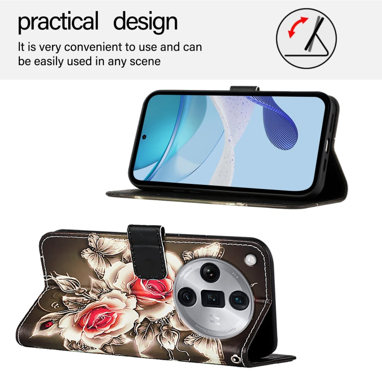 For OPPO Find X7 Ultra Colored Drawing Pattern Plain Weave Leather Phone Case
