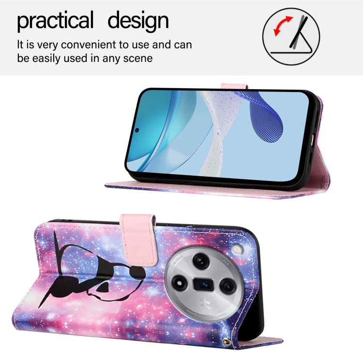 For OPPO Find X7 Colored Drawing Pattern Plain Weave Leather Phone Case